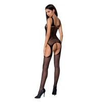 Бодістокінг Passion BS057 black, комбінезон, імітація панчох і пояса — Переглянути зображення 4