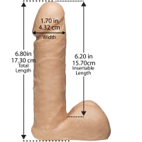 Фалоімітатор Doc Johnson Vac-U-Lock - 6 Inch ULTRASKYN Cock White, діаметр 4,3 см — Переглянути зображення 3