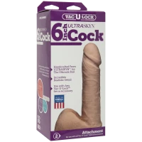 Фалоімітатор Doc Johnson Vac-U-Lock - 6 Inch ULTRASKYN Cock White, діаметр 4,3 см — Переглянути зображення 2