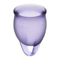 Набір менструальних чаш Satisfyer Feel Confident (lila), 15мл та 20мл, без мішечка — Переглянути зображення 2