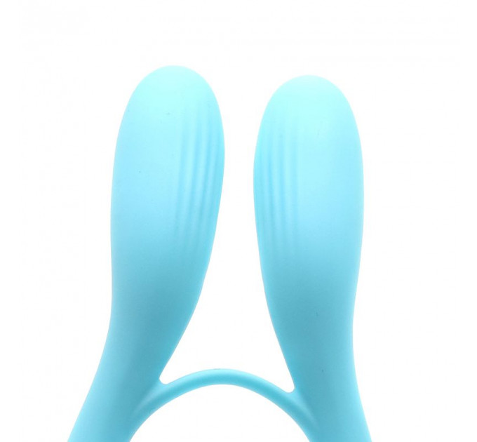 Вібратор для пар KISTOY Martin Blue, два мотори, кріплення на член, діаметр 3,2 см