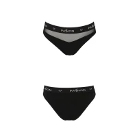 Трусики з прозорою вставкою Passion PS006 PANTIES M, black — Переглянути зображення 5