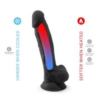 Фалоімітатор SilexD Vetus Black (MODEL 1 size 8in), двошаровий, силікон + Silexpan, діаметр 4,2см — Переглянути зображення 5
