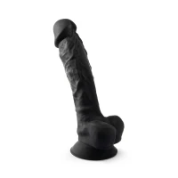 Фалоімітатор SilexD Vetus Black (MODEL 1 size 8in), двошаровий, силікон + Silexpan, діаметр 4,2см — Переглянути зображення 1