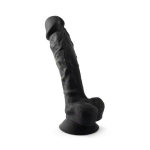 Фалоімітатор SilexD Vetus Black (MODEL 1 size 8in), двошаровий, силікон + Silexpan, діаметр 4,2см