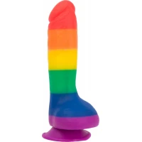 Райдужний фалоімітатор ADDICTION - JUSTIN - 8 &quot;- RAINBOW, 20,3 см, силікон, вібропуля в подарунок — Переглянути зображення 3