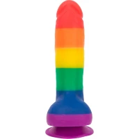 Райдужний фалоімітатор ADDICTION - JUSTIN - 8 &quot;- RAINBOW, 20,3 см, силікон, вібропуля в подарунок — Переглянути зображення 2
