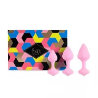 Набір силіконових анальних пробок FeelzToys - Bibi Butt Plug Set 3 pcs Pink — Просмотреть изображение 1