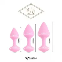 Набір силіконових анальних пробок FeelzToys - Bibi Butt Plug Set 3 pcs Pink — Просмотреть изображение 2