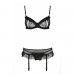 Сексуальний комплект з поясом для панчіх Passion LOVELIA SET S/M, black