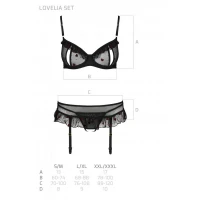 Сексуальний комплект з поясом для панчіх Passion LOVELIA SET S/M, black — Переглянути зображення 7