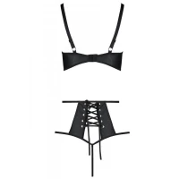 Розпродаж!!! Комплект з екошкіри Passion Tamaris Set black L/XL, бюстгальтер та трусики — Переглянути зображення 4