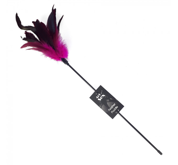 Щекоталка с пером петуха Art of Sex – Feather Paddle, темно-розовая
