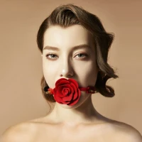 Розкішний кляп у вигляді троянди Zalo - Rose Ball Gag, подвійне використання — Переглянути зображення 6