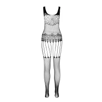 Бодістокінг Passion ECO BS001 One Size white, з доступом, імітація підв’язок, флористичний декор — Переглянути зображення 4