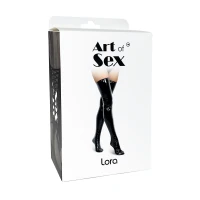 Сексуальні вінілові панчохи Art of Sex - Lora, розмір L, колір червоний — Переглянути зображення 4