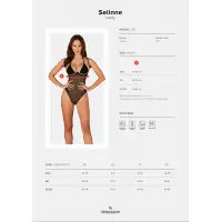 Прозоре боді Obsessive Selinne teddy M/L Black, дрібна сітка, подвійні бретелі — Переглянути зображення 5