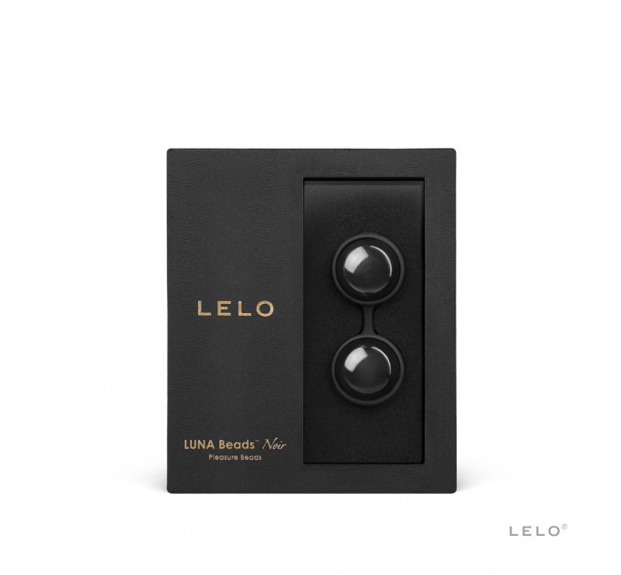 Вагінальні кульки LELO Luna Beads Noir Black, зміщений центр ваги, діаметр 2,9 см, 2х37 г