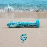 Скляний дилдо Gildo Ocean Wave, з силіконовою основою — Просмотреть изображение 12