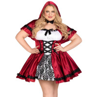 Эротический костюм Красной шапочки Leg Avenue Gothic Red Riding Hood 1X–2X, платье, накидка — Просмотреть изображение 7