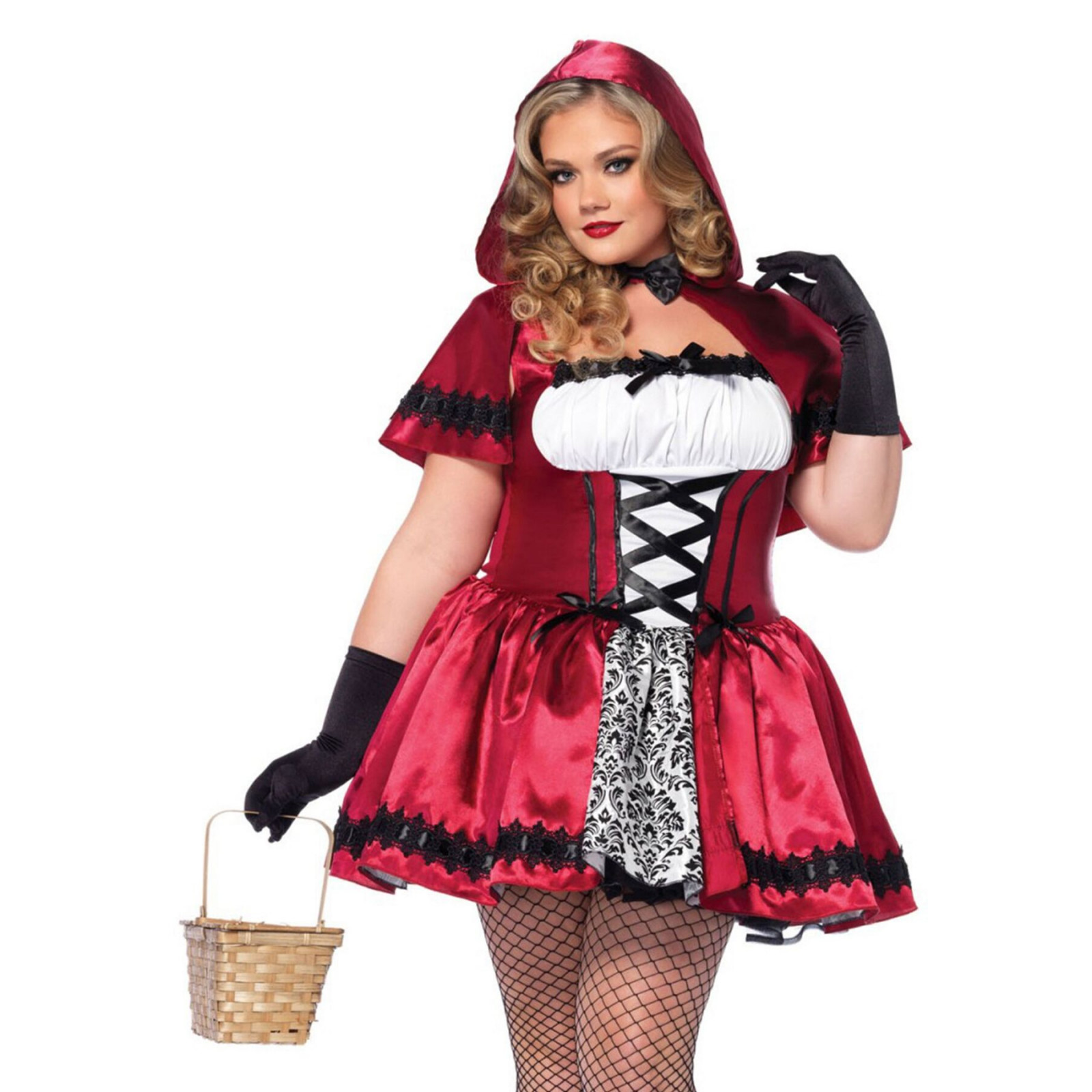 Эротический костюм Красной шапочки Leg Avenue Gothic Red Riding Hood 1X–2X, платье, накидка