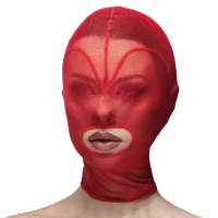Маска серце сітка з відкритим ротом Feral Feelings - Hearts Mask Red/Red — Переглянути зображення 1
