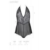 Боди Passion LEAFA BODY black, L/XL, на завязках, мягкая чашка, низ в виде шортиков