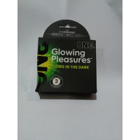 Презервативи ONE Glowing Pleasures, 3 шт, світяться в темряві (м'яте паковання!!!)