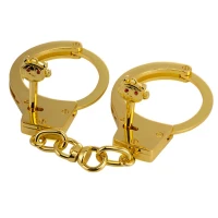 Наручники LOCKINK Pretty-sub Handcuffs, золотисті, металеві, можна відкрити без ключа — Переглянути зображення 1