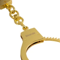 Наручники LOCKINK Pretty-sub Handcuffs, золотисті, металеві, можна відкрити без ключа — Переглянути зображення 3
