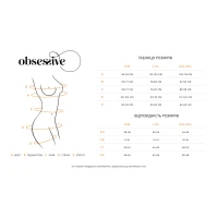 Сорочка Obsessive Alluria chemise &amp; thong, S/M, чорна, мереживо+мікросітка, стрінги в комплекті — Переглянути зображення 8