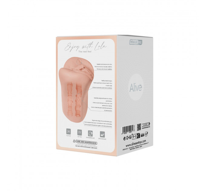 Мастурбатор-вагіна + попка Alive Lola Super Realistic Masturbator L Flesh, два канали, реалістик