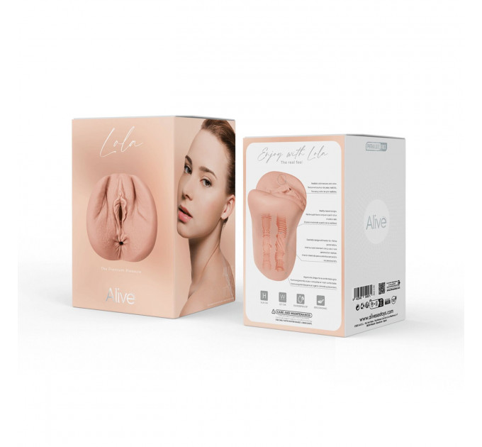 Мастурбатор-вагіна + попка Alive Lola Super Realistic Masturbator L Flesh, два канали, реалістик
