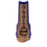 Мастурбатор-вагина Fleshlight Boost Bang Medium Dark Flesh, плавающие кольца Turbo Tech