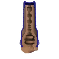 Мастурбатор-вагіна Fleshlight Boost Bang Medium Dark Flesh, плаваючі кільця Turbo Tech — Переглянути зображення 4