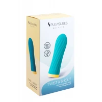 Віброкуля S Pleasures Bullets Twist &amp; Shout Turquoise, бірюзова, ребриста поверхня, 10 режимів — Переглянути зображення 4