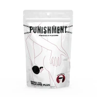 Анальна пробка з кролячим хвостиком Punishment – Bunny Tail Silicone Anal Plug – Black, 4,8 см — Переглянути зображення 6