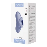 Смарт-вібратор для клітора Svakom Echo 2 Sky Blue, підігрів до 38 °C, знімна насадка на палець — Просмотреть изображение 10