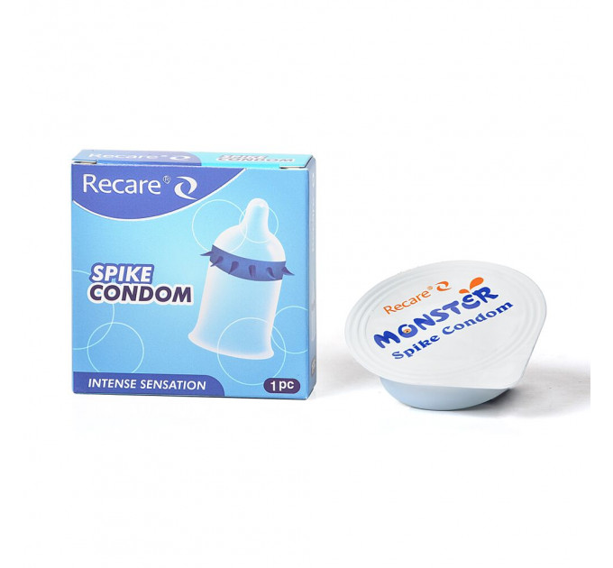 Насадка на член Recare Spike Condom Blue (презерватив з шипами)