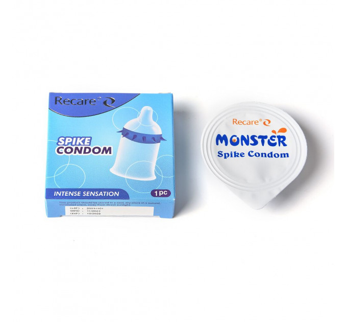Насадка на член Recare Spike Condom Blue (презерватив з шипами)
