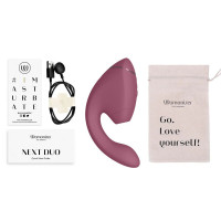 Подвійний вакуумний кліторальний стимулятор з вібрацією Womanizer Next Duo - Dusky Pink — Переглянути зображення 12