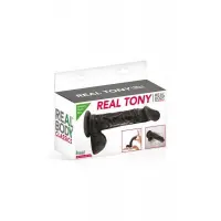 Фалоімітатор Real Body — Real Tony Black, TPE, діаметр 3,5 см (надірване паковання!!!) — Переглянути зображення 4