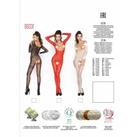 Бодістокінг Passion BS031 red, комбінезон з відкритими грудьми — Переглянути зображення 5