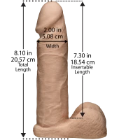 Фалоімітатор Doc Johnson Vac-U-Lock - 8 Inch ULTRASKYN Cock White, діаметр 5,1 см — Переглянути зображення 2
