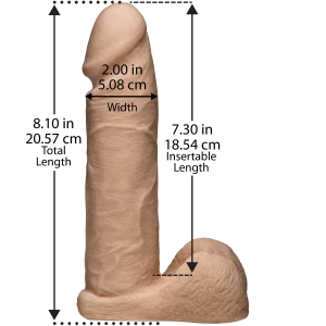 Фалоімітатор Doc Johnson Vac-U-Lock - 8 Inch ULTRASKYN Cock White, діаметр 5,1 см