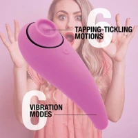Пульсатор для клітора плюс вібратор FeelzToys - FemmeGasm Tapping &amp; Tickling Vibrator Pink — Переглянути зображення 4