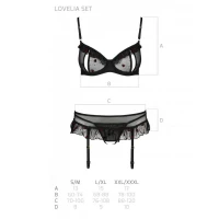 Сексуальний комплект з поясом для панчіх Passion LOVELIA SET XXL/XXXL, black — Переглянути зображення 7