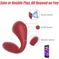 Вакуумний вагінально-кліторальний стимулятор Magic Motion Bobi Red, керування зі смартфона — Просмотреть изображение 4