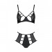 Розпродаж!!! Комплект з екошкіри Passion Tamaris Set black S/M, бюстгальтер та трусики