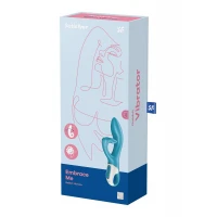 Вібратор-кролик із потрійним відростком Satisfyer Embrace me Turquoise, 2 мотори, діаметр 3,6 см — Переглянути зображення 7